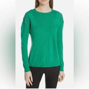 TED BAKER Yizelda Lace Shoulder Sweater Sz 5